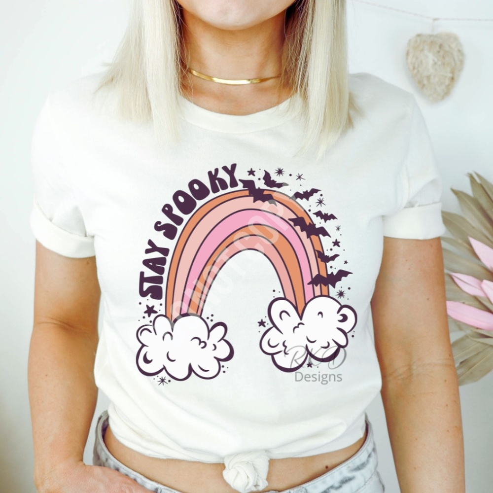 Womens Boho Halloween Shirt in White